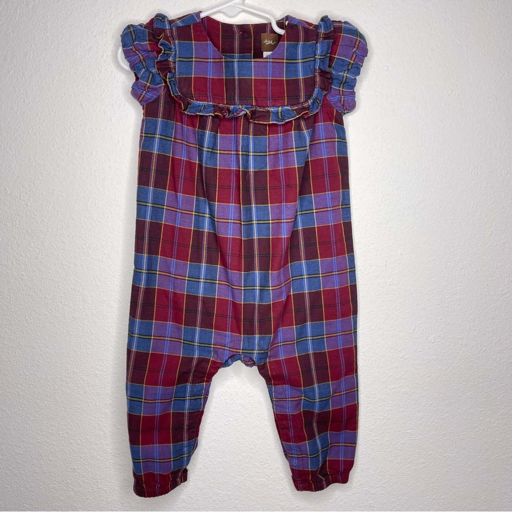 tea collection plaid ruffle romper